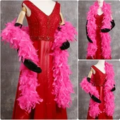 Fuşya Renk Kabarık Kalın Otriş Boa Tüy 6 cm Genişlik 180-200 cm Uzunluk thumbnail 3