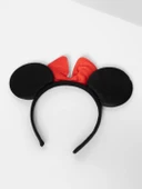 Kırmızı Fiyonklu Minnie Mouse Taç Fare Tacı Kafa Bandı - 4
