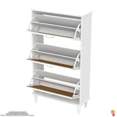 Modilayn VARBİ Antre Hol 72 x 127 x 25, 5 cm lik 3 Düşer Kapak 6 Göz Raf Bölmeli Ayakkabılık - 7