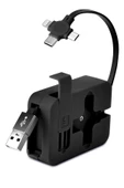 BUFFER® Cep Tipi Telefon Tutuculu Makaralı Uzayıp Kısalabilen 3'ü 1 Arada USB Şarj Kablosu - 6