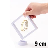 BUFFER® 9x9 cm Standlı 3D Takı Ziynet Hatıra Koleksiyon Saklama Kutusu Şeffaf Film Çerçevesi - 5