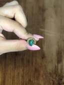 Doğal Taş Yeşil Akik Doğal Taşlı Antik Model Kadın Ayarlanabillir Yüzük euy82ya thumbnail 3