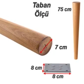 Masa Ayağı Kahverengi Doğal Ahşap Bağlantı Aparatlı Mobilya Koltuk Kanepe Sehpa Ayakları Bohem 75 cm thumbnail 2