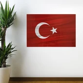 Dalgalanma Efektli Manyetik Duvar Stickerı Türk Bayrağı 71 x 47cm (5250) - 1