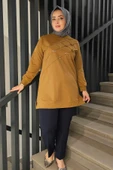 KADIN DİKME VE TAŞ DETAYLI TESETTÜR TUNİK thumbnail 6