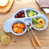 BUFFER® Bebekler İçin Araba Şeklinde Sevimli Mama Tabağı Çocuk Tabldot - 6