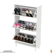 Modilayn VARBİ Antre Hol 72 x 127 x 25, 5 cm lik 3 Düşer Kapak 6 Göz Raf Bölmeli Ayakkabılık - 6