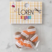 Loren Crafts 8'li Desenli Düğme - 1087 - 1