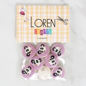 Loren Crafts 8'li Panda Düğme - 1055 - 1