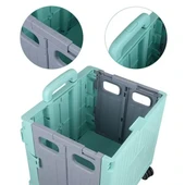 Sunup Sn-26966 Katlanabilir Market Pazar Kamp Tekerlekli Alışveriş Arabası 60kg Kapasiteli thumbnail 2