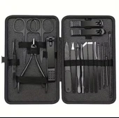 Sunup Sn-27099 Siyah Paslanmaz Çelik 18in1 Profesyonel Manikür Tırnak Bakım Seti - 1