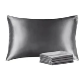 Antibakteriyel Terletmeyen İpek Saten Yastık Kılıfı 2'li 50x70 Gri - 3
