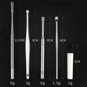 BUFFER® 6 Parça Paslanmaz Çelik Kulak Balmumu Toplayıcı Çıkarıcı Temizleyici Bakımı Çubuk Seti - 3