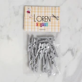 LOREN CRAFTS 10 LU GÜMÜŞ RENK MİNİ MANDAL thumbnail 1