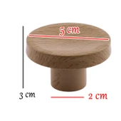 Tek Vidalı Bohem İç Bükey Plastik Düğme Kulp Kubik Doğal Meşe Renk Mobilya Dolap Çekmece Kulpu Kulbu thumbnail 3