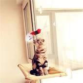 BUFFER® 2li Vantuzlu Fareli Tüylü Hareketli Çanlı ve Esneyen Eğlenceli Peluş Kedi Oyuncağı - 6