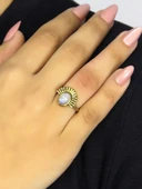Doğal Taş Aytaşı Doğal Taşlı Antik Model Kadın Ayarlanabillir Yüzük euy82ay thumbnail 1