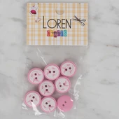 Loren Crafts pembe 8 li balık düğme - 571 thumbnail 1