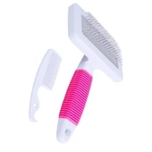 BUFFER® Kedi Köpek Telli Küçük Boy Tüy Bakım Seti Evcil Hayvan Tarama Fırçası - 2