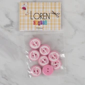 Loren Crafts pembe 8 li ayak izi düğme - 436 thumbnail 1