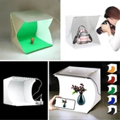 BUFFER® Katlanır Işıklı Fotoğraf Stüdyosu 40x40 cm 6 Renk Fonlu Ürün Çekimi İçin Uygun Fotoğraf Çekim Kutusu - 7