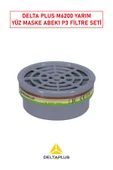 Delta Plus M6200 Yarım Yüz Maske | ABEK1 Gaz + P3 Toz Filtreli, Kimyasal ve Partikül Koruma Seti thumbnail 3