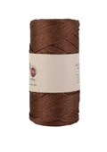 Makrome İpi 3mm  Polyester Kahve Simli - 1