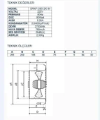 AYAS Draf-200-2k-m  20 cm Monofaze Aksiyal Fan Aspiratör  3000 D/d 220 230 Volt - 2