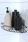 BUFFER® Yapışkanlı Banyo Köşeliği Kancalı Köşe Rafı Duş Şampuanlık Duvar Düzenleyici Organizer Raf - 6