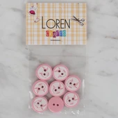 Loren Crafts pembe 8 li balık düğme - 570 thumbnail 1