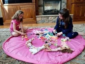 BUFFER® Pratik Taşınabilir Pembe Oyuncak Toplama Örtüsü Oyun Parkı Hurcu - 1