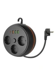 BUFFER® 3 Adet Soket,3 Adet USB ve 1 Adet Type-C Girişli Termal Akım Korumalı Makaralı Priz 3395 - 2