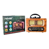 BUFFER® Büyük Boy Retro, Nostaljik, Ahşap Tasarım Bluetooth Hoparlörlü, Şarjlı, Taşınabilir FM/AM Destekli Radyo NS-6635 - 5