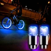 BUFFER® Araç ve Bisiklet İçin 2’li Mavi LED Hava Valfi Işık Kapakları–Gece Parlayan Lastik Lambası Sibop Kapağı - 1