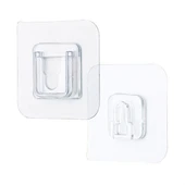 BUFFER® Eşya Sabitleme Askısı 10 Çift Şeffaf Çift Taraflı Yapışkanlı Geçmeli Klips - 1