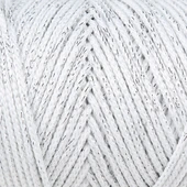 Loren Soft Star Makrome İpi Gümüş Simli Beyaz RM10 thumbnail 2