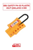 BBU Safety Equipment BBU Safety PH-03 Plastik Kilit Çoklayıcı | 3 mm İnce Çeneli, 6 Kilitli LOTO Güvenlik Aparatı thumbnail 1