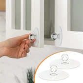 BUFFER® 2 Adet Kristal Kendiliğinden Güçlü Yapışkanlı Kulp Askısı Tutma Kolu - 1