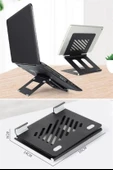 Buffer®  Ayarlanabilir Metal Dizüstü Destek Tabanı Katlanabilir Taşınabilir Laptop Sehpası Standı - 6