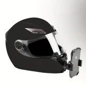 BUFFER® Motorsiklet Kask Önü Takılan Telefon Tutucu Aksiyon Kamerası Takılabilen Aparat - 5