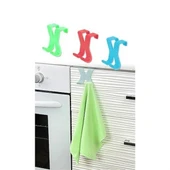 BUFFER® Mutfak Banyo Dolap Kapağına Takılan Meta Havlu Askılığı Aparatı - 7