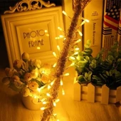 BUFFER® 10 Metre 100 Ledli 8 Fonksiyonlu Dekoratif Lambader Sarı Lamba - 1