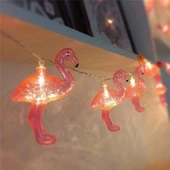 BUFFER® 10lu Pilli Led Flamingo Dekoratif Işık Zinciri Aydınlatma 1,5 Mt - 7
