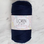 Loren Polyester Soft Macrame Koyu Lacivert El Örgü İpi - LM030 - 34436 thumbnail 1