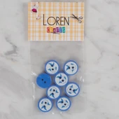 Loren Crafts koyu mavi 8 li balık düğme - 576 thumbnail 1