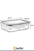 BUFFER® 4 Bölmeli Sızdırmaz Contalı Kilitli Kapaklı 1 Litre Erzak Saklama Kabı -LC520 - 6