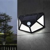 BUFFER® 100 Ledli 3 Farklı Aydınlatma Ayarlı Solar Güneş Enerjili Hareket Sensörlü Bahçe Duvar Lambası thumbnail 4