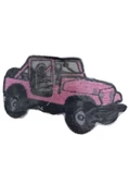 Aplike Ütü İle Yapışan Jeep pembe Arma 2,5x3 cm - 1