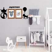 BUFFER® DECO103 Supermen Dekoratif Duvar Süsü Tablo Aksesuar Ahşap Tasarım Hediye Pano Sticker Seti - 7