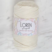 Loren Polyester Soft Macrame Krem El Örgü İpi - LM003 - 34427 - 1